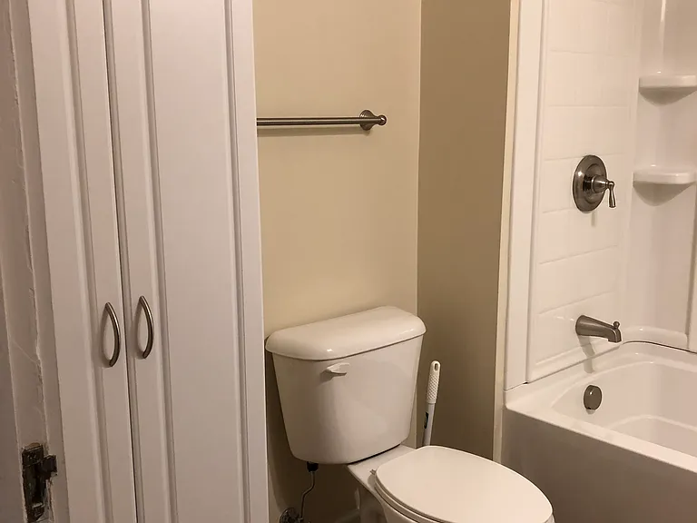 Updated bathroom. Linen closet stays.
