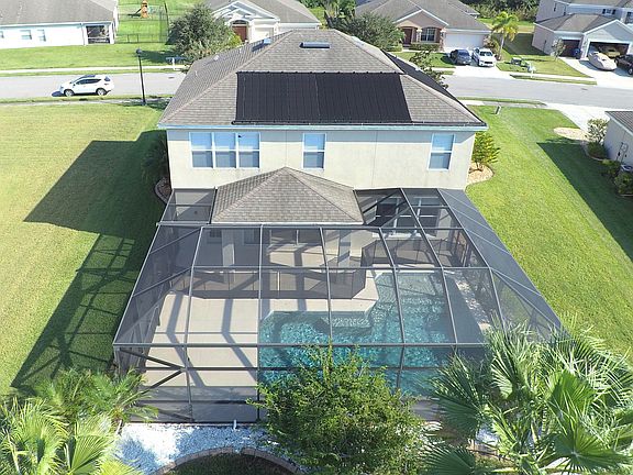 Arial View of Home & Pool 