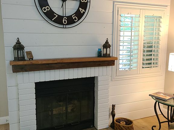 Shiplap wall and newer mantle