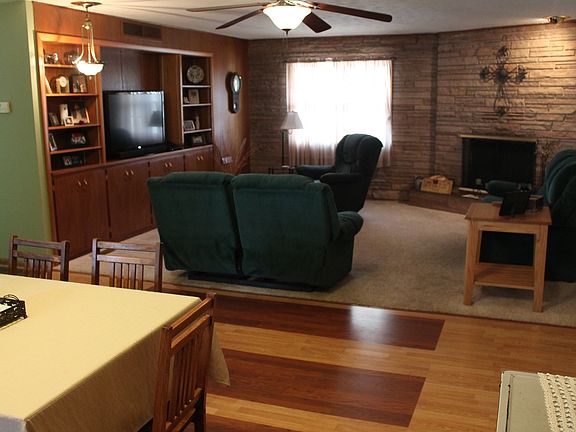 Living room, dining area