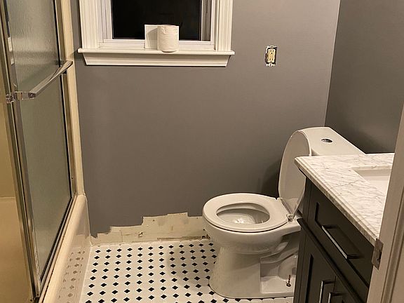 Bathroom as it was being remodeled (pardon the missing baseboards, they will be there!)
