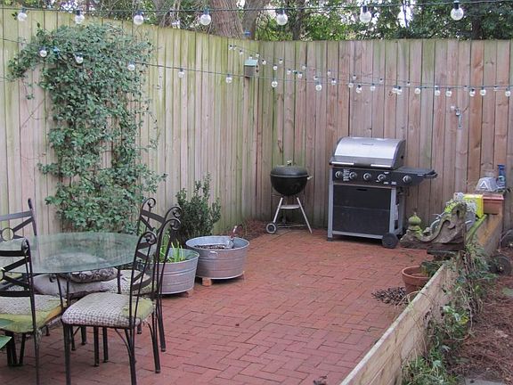 back courtyard, gated