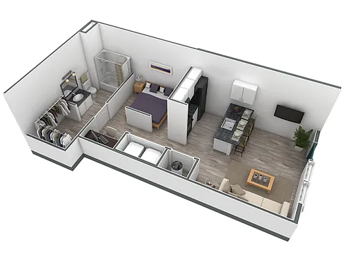 Floor plan Studio Horizon Courtyard