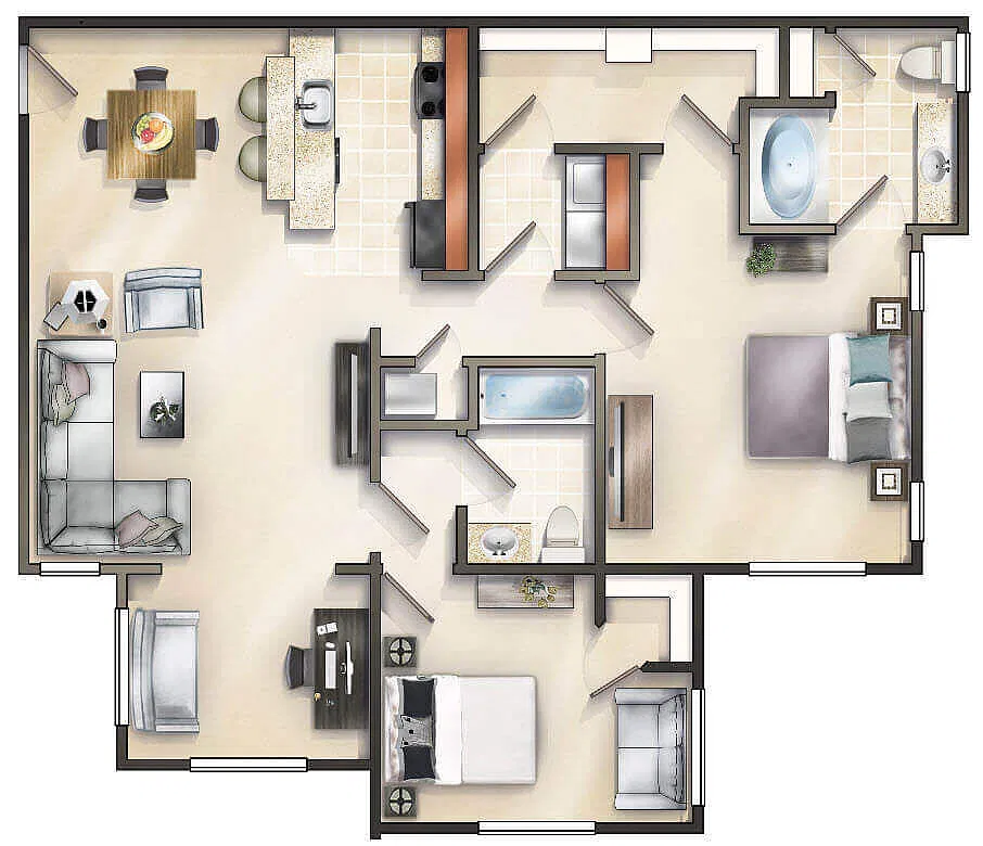 Floor plan The Willow with Sunroom