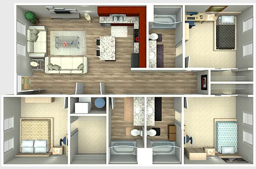 Floor plan The Vertex (per bed)