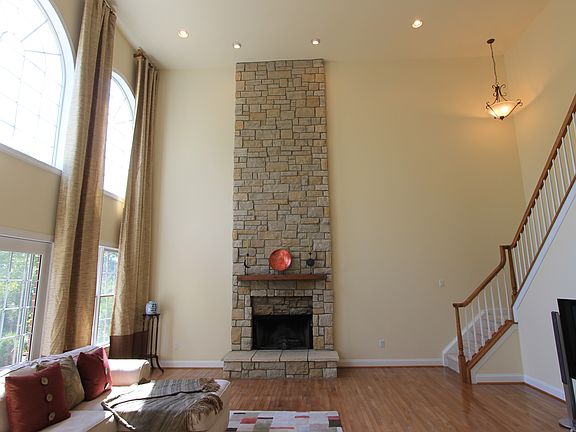 2 Story stone fireplace