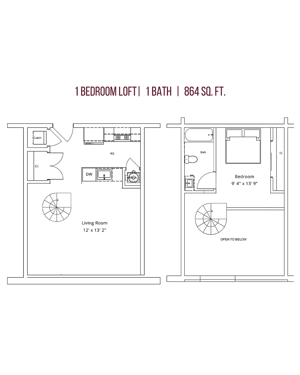 Floor plan 1 Bedroom Loft