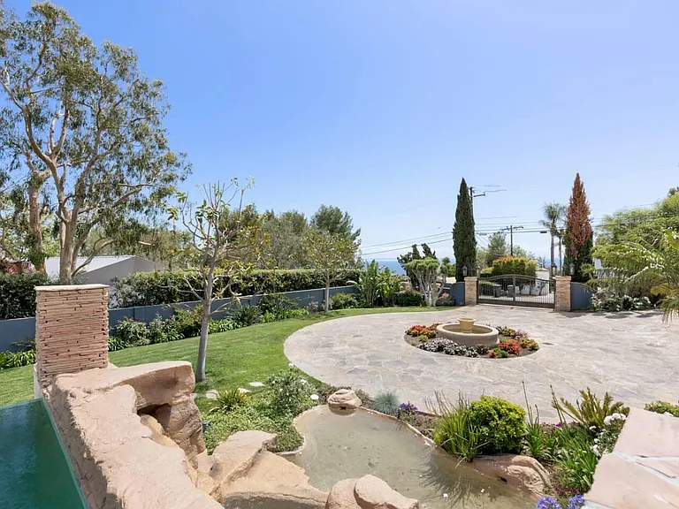 A lovely garden surrounds the villa