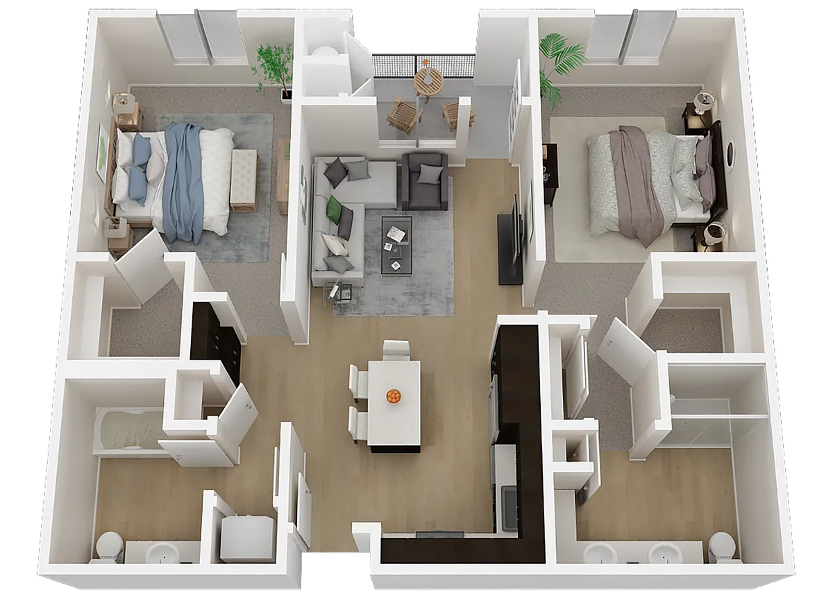 Floor plan B1 2X2