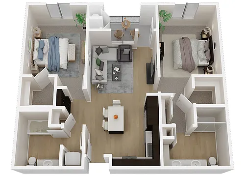 Floor plan B1 2X2