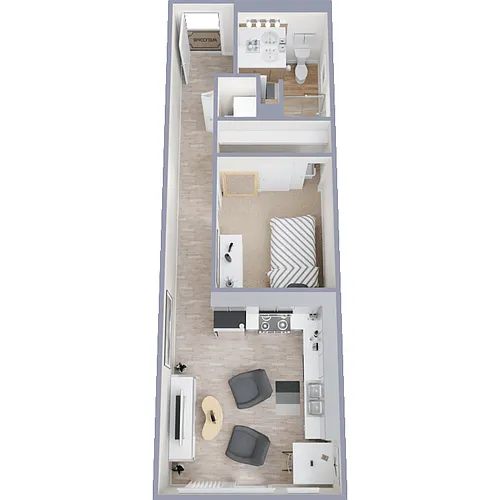 Floor plan Open 1 Bed 1 Bath
