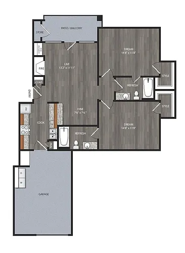Floor plan B3G
