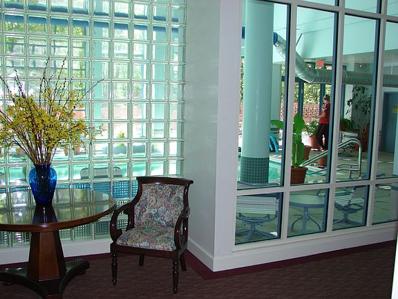 lobby outside indoor pool