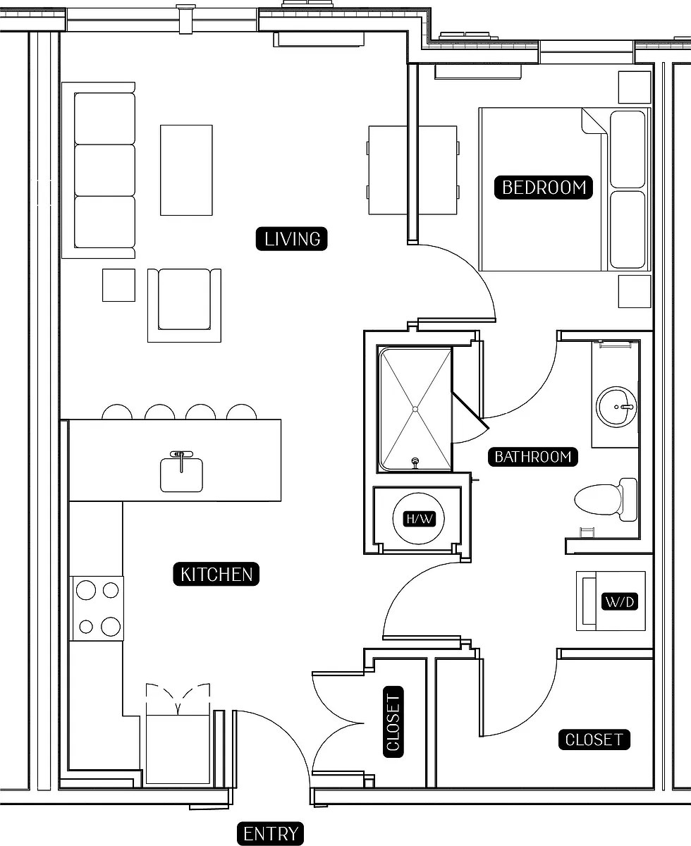 Floor plan 1BD Floor Plan A1