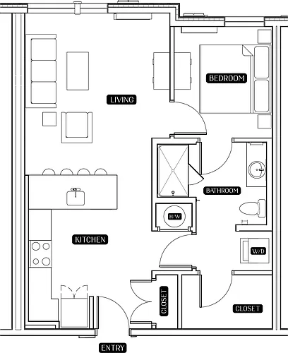 Floor plan 1BD Floor Plan A1