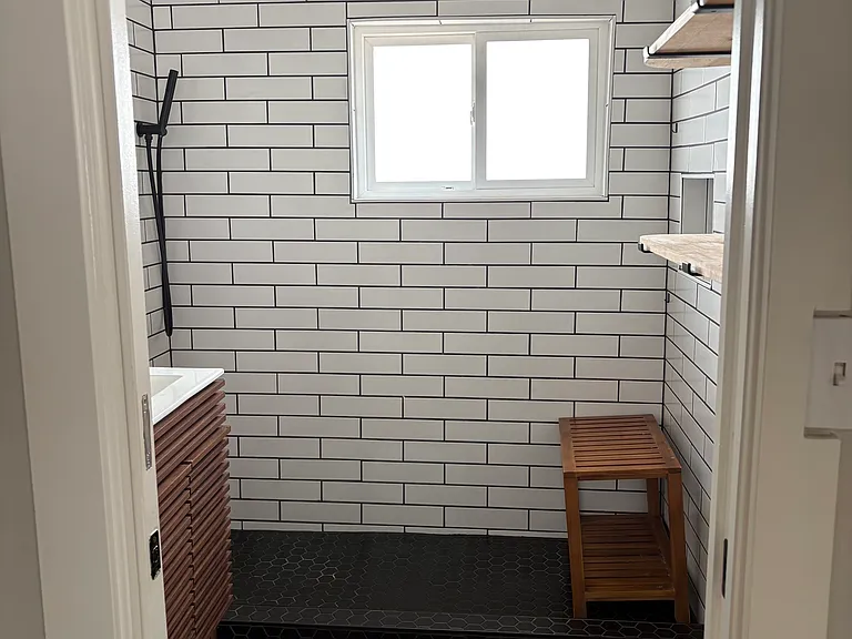 bathroom, rainfall shower head, hand held shower wand, oversized shower