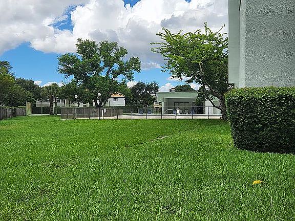 View from parking to pool