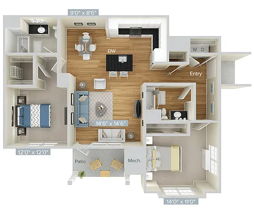 Floor plan B3A-1206