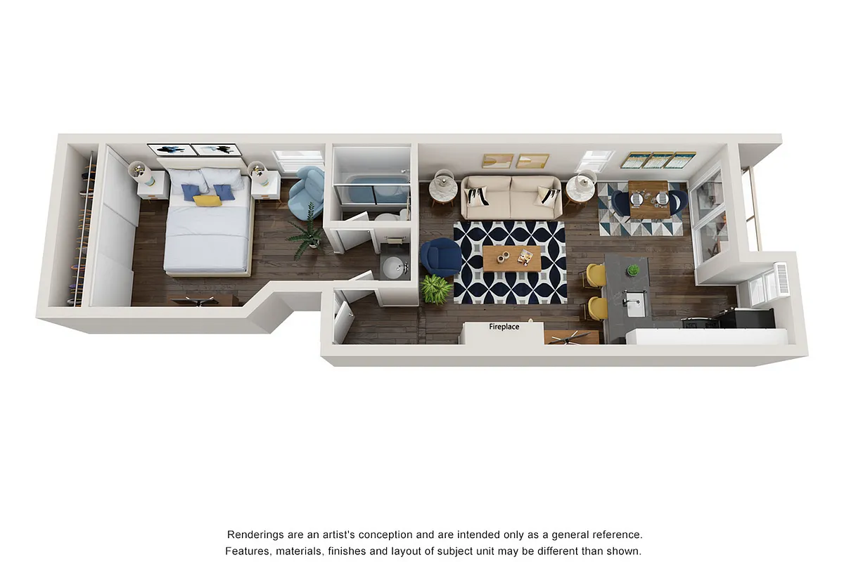 Floor plan Plan B 1 Bedroom
