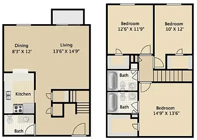 Floor plan C2TH 3X2.5