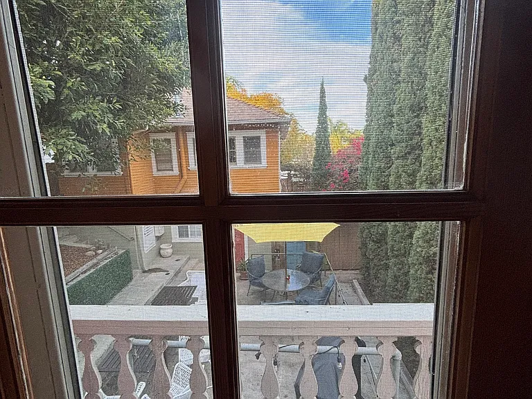 View of the Backyard from the patio door.