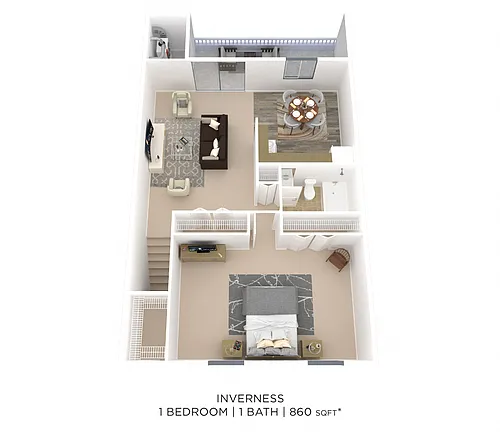 Floor plan One Bedroom - Inverness