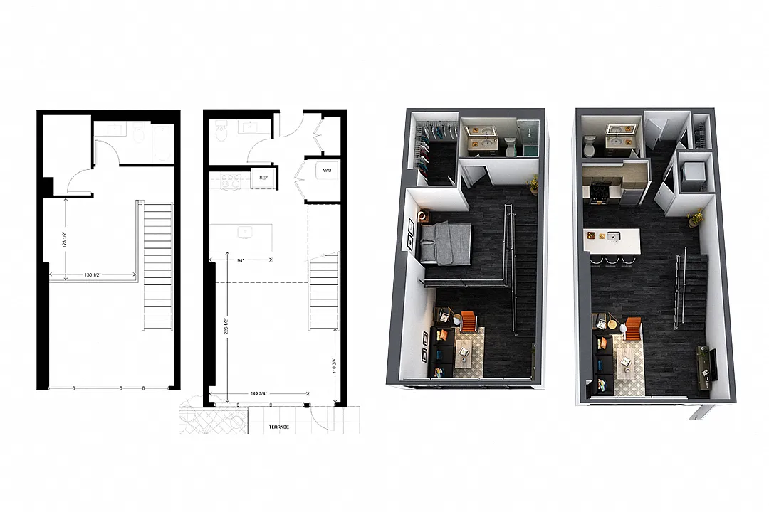 Floor plan a6 1 Bedroom Loft