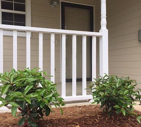 New landscaping around front porch
