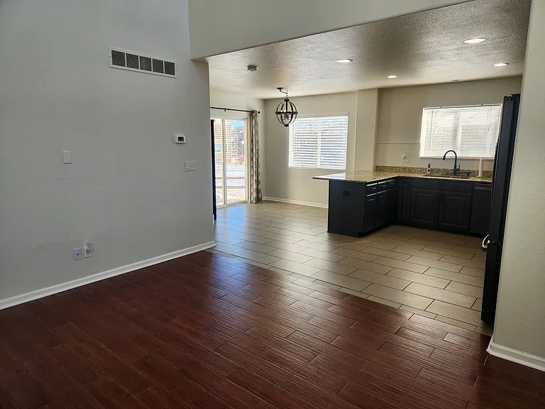 Living Room w/ wood look tile