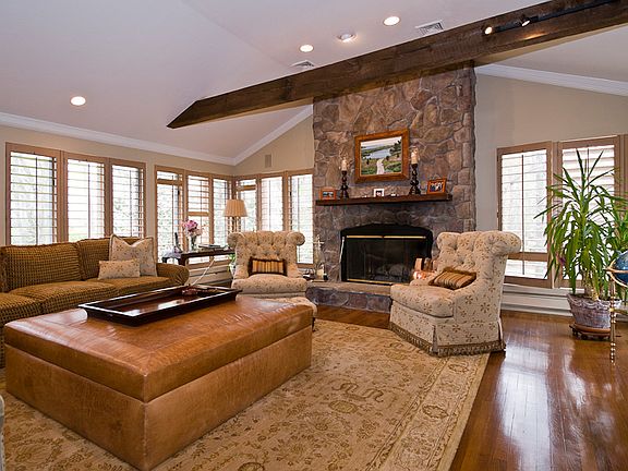 Dramatic Stone Fireplace