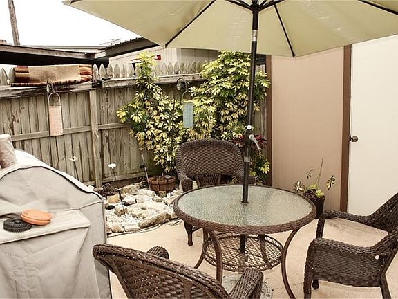 Private back patio for enjoying summer evenings