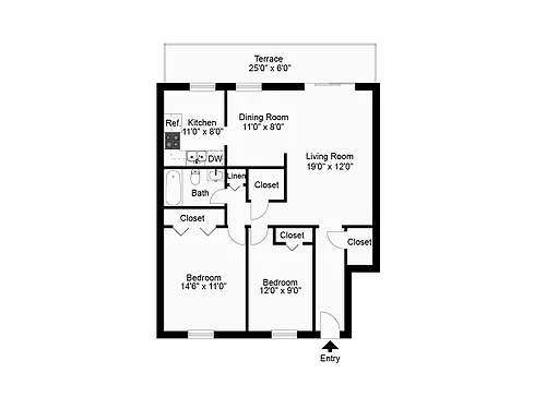 Floor plan Two Bedroom 1st Floor