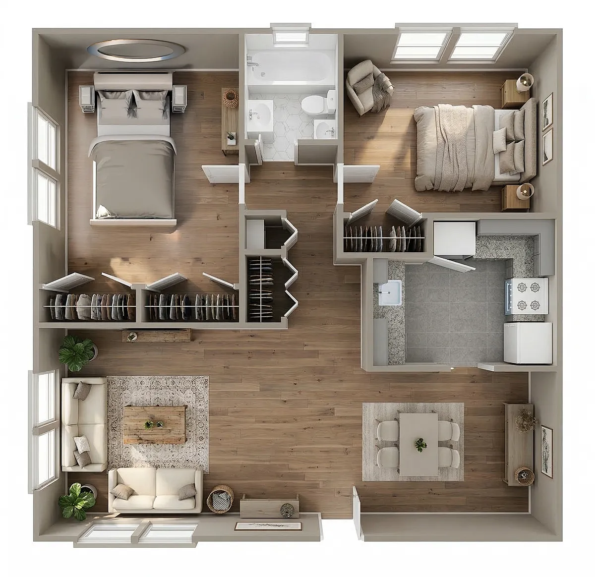 Floor plan 2 Bedroom 1 Bath