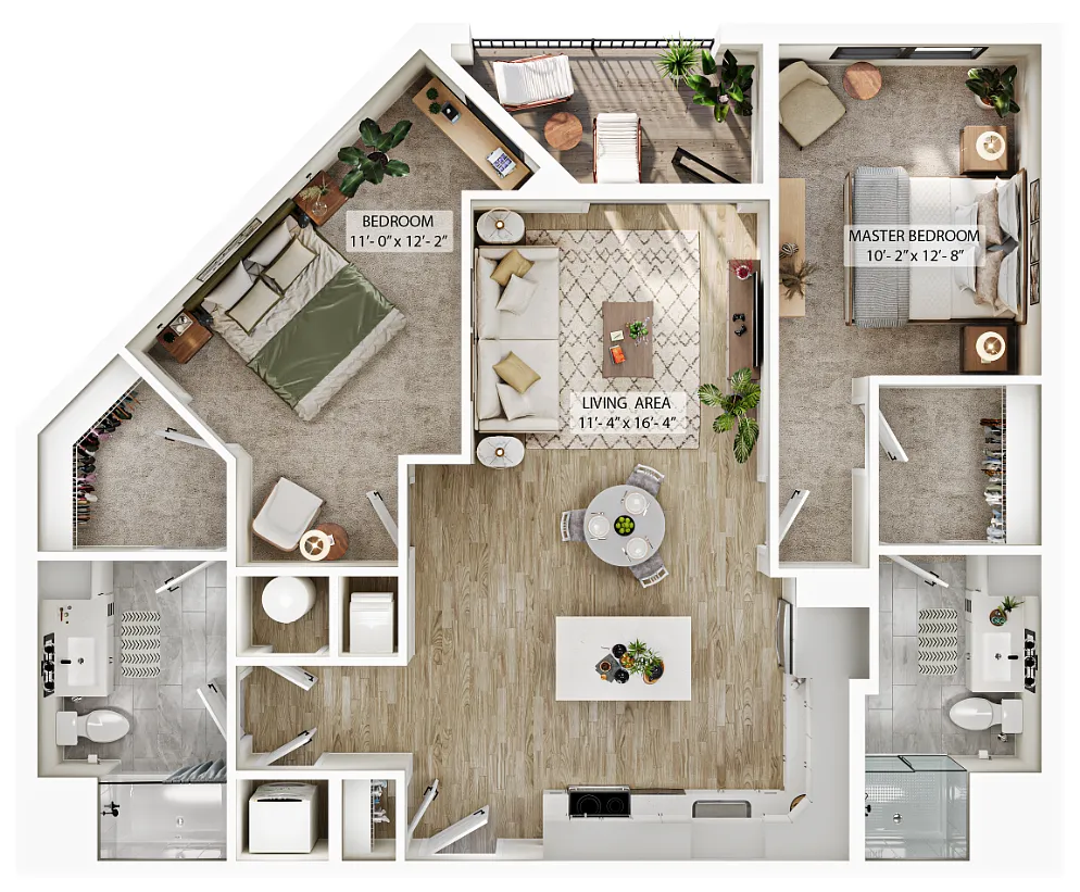 Floor plan 2 Bed/2 Bath-B3