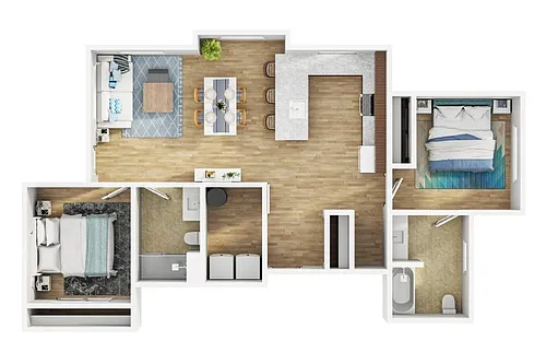 Floor plan B2 - 2 Bed 2 Bath