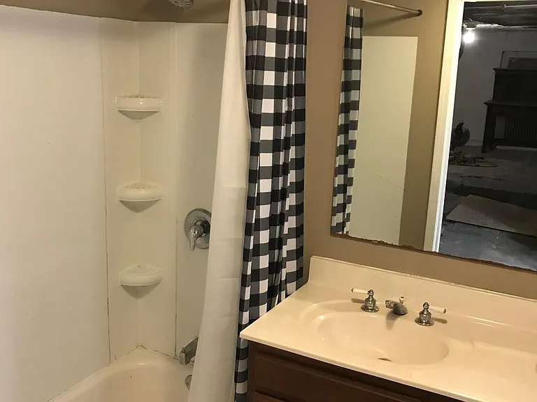 Downstairs bathroom double sinks