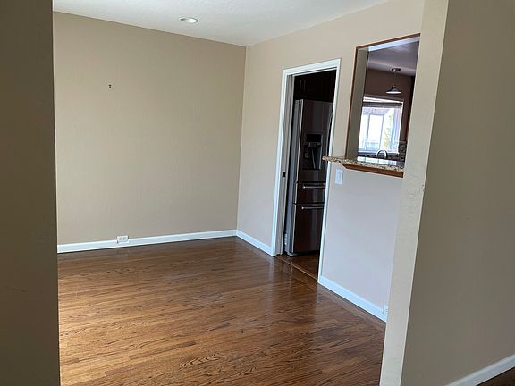 Dining room with pass-thru window and pocket door