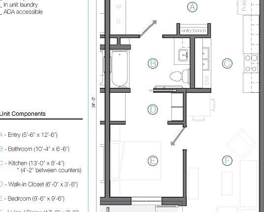 3600 Spenard 1bd Floor Plan
