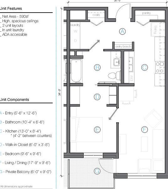 3600 Spenard 1bd Floor Plan