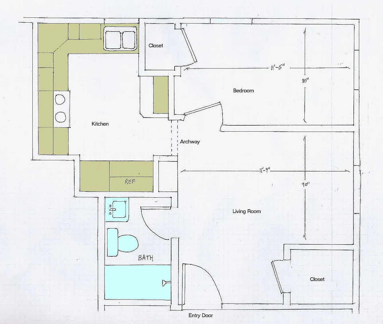 1 bed, 340 sqft, $1,100 — Photo 3