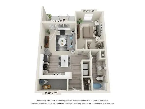 Floor plan 1 Bed 1 Bath