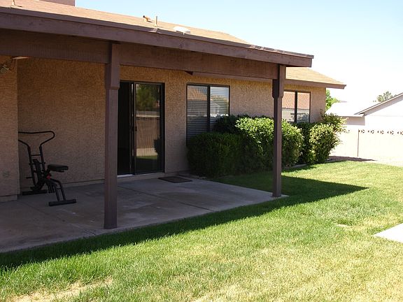 Backyard with covered patio