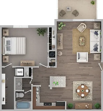 One Bedroom One Bath Floor Plan One Bedroom One Bath Floor Plan