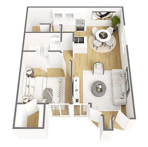 Floor plan One Bedroom One Bath