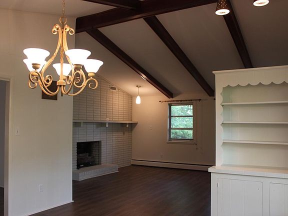 view from dining area to living area