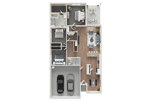 Floor plan 3 BED, 2 BATH - 1585 SF