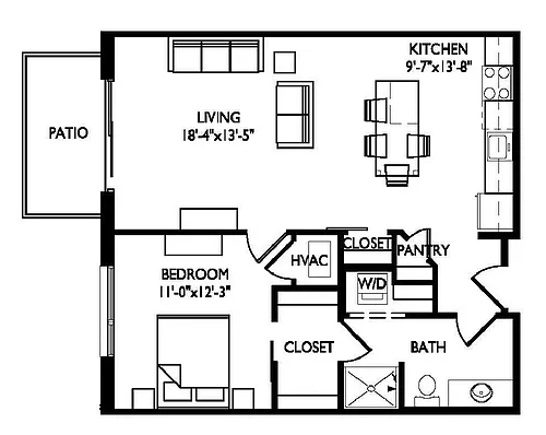 Floor plan 1 Bedroom