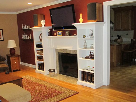 Custom mantel shelving 
