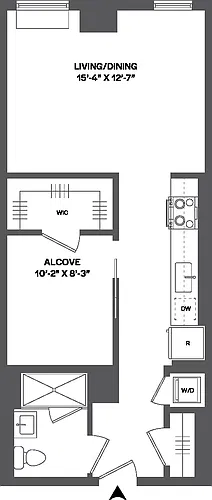 Floor plan Studio Alcove-SBLW-1