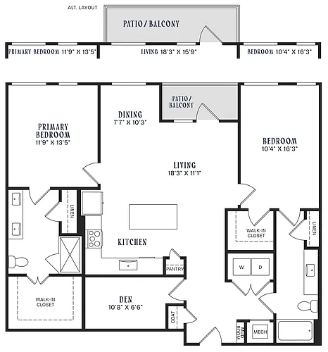 Floor plan B8 + Den